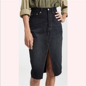 Levi's High-Rise Deconstructed Midi Skirt